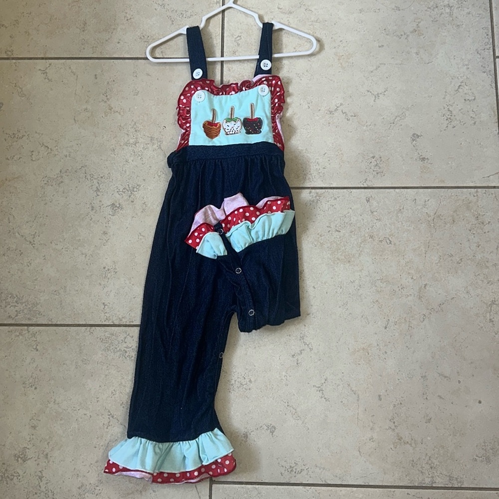 Candy Apple Toddler Overalls